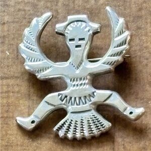 Zuni Knifewing Native America Navajo Sterling Silver 8.8g Signed Francis Jones